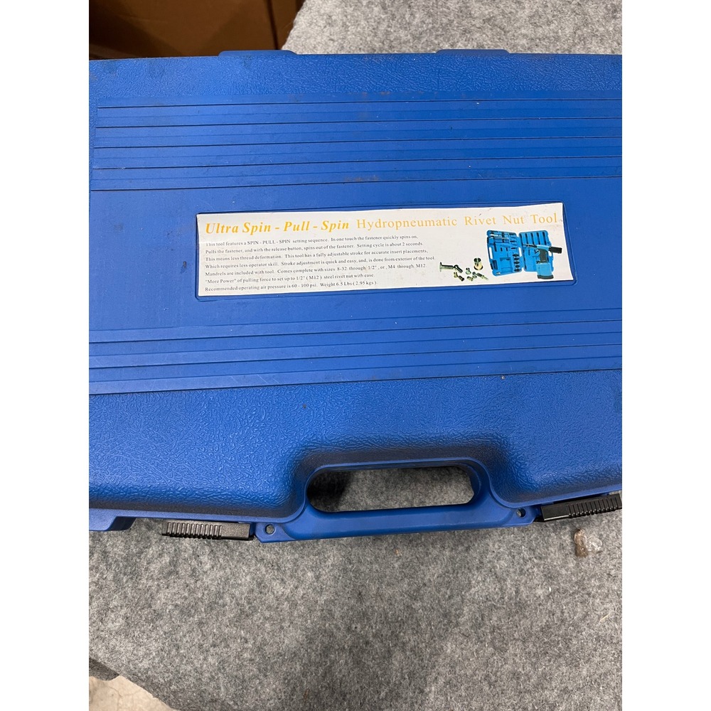 Blue Pneumatic Rivet Nut Tool BP-60 Blue Pre-Owned Hydropneumatic Spin-Pull-Spin